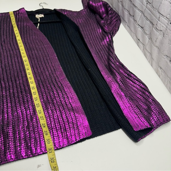 Bibi Women's Chunky knit Purple cardigan nwt size xl - Picture 3 of 9